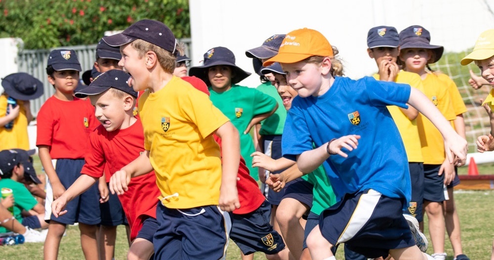 Photo of a group of students participating in sports day